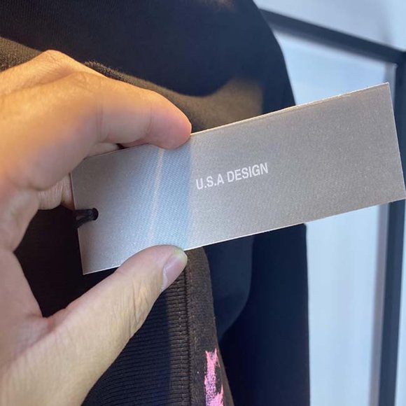 GALLERY DEPT Orange Letter Print Logo T-Shirt - Black Long Sleeve - Picture 8 of 16